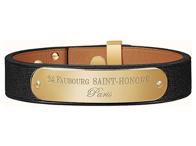 Hermès PULSERA HERMES CUIR MINI PERRO PLACA VEAU SWIFT Negro - vista 2