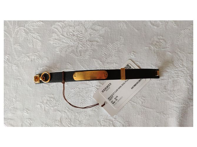 Hermès PULSERA HERMES CUIR MINI PERRO PLACA VEAU SWIFT Negro - vista 4