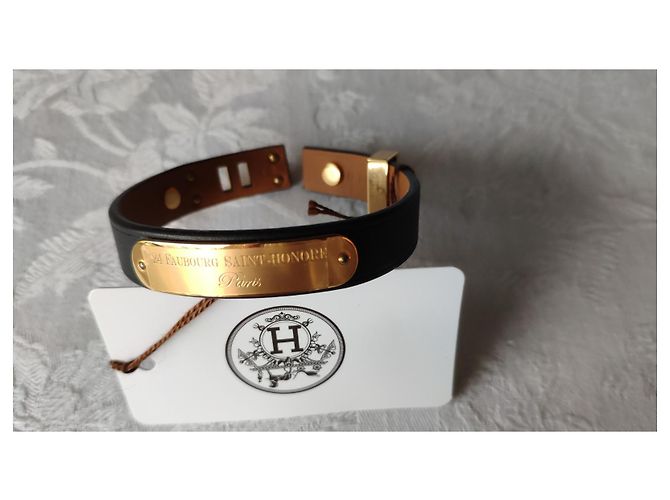 Hermès PULSERA HERMES CUIR MINI PERRO PLACA VEAU SWIFT Negro - vista 6