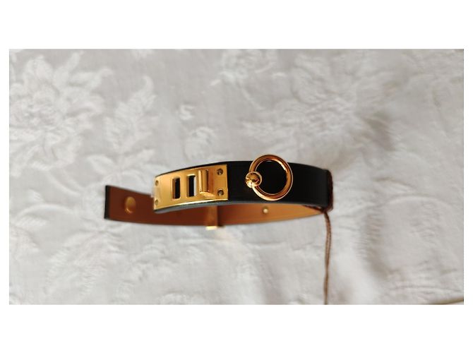 Hermès PULSERA HERMES CUIR MINI PERRO PLACA VEAU SWIFT Negro - vista 7