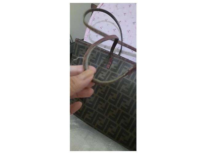 Borsa a mano Fendi Spalmati Zucca Marrone Monogramma - vista 11