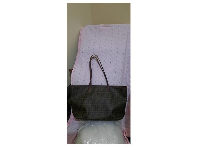 Borsa a mano Fendi Spalmati Zucca Marrone Monogramma - vista 12