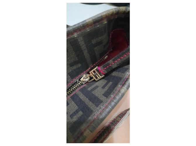 Borsa a mano Fendi Spalmati Zucca Marrone Monogramma - vista 7