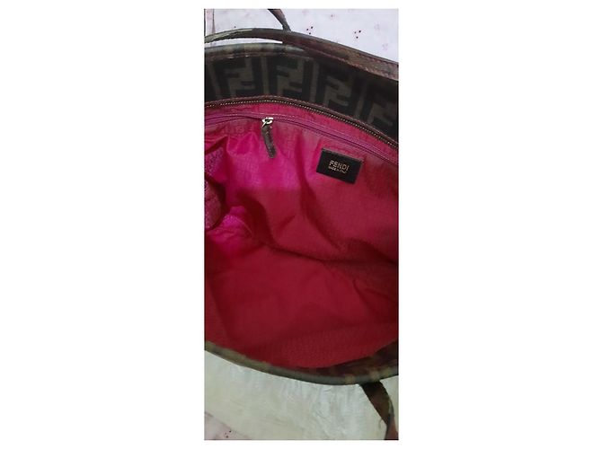 Borsa a mano Fendi Spalmati Zucca Marrone Monogramma - vista 9