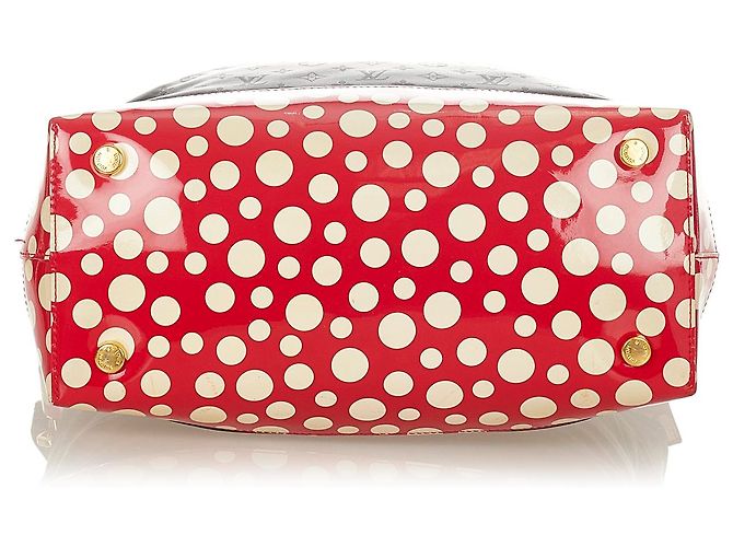 Louis Vuitton Black Monogram Lockit Vertical Yayoi Kusama Dots Infinity MM Nero Rosso - vista 4