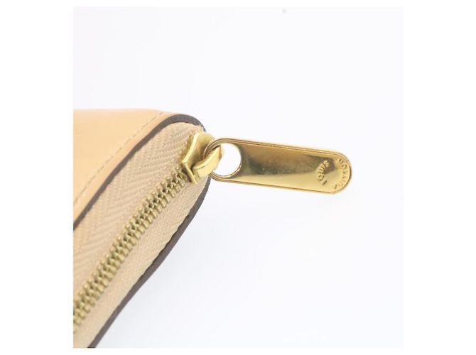 Porte-monnaie LOUIS VUITTON Monogram Vernis Zippy Beige M90203 Auth LV 25396 - vue 8