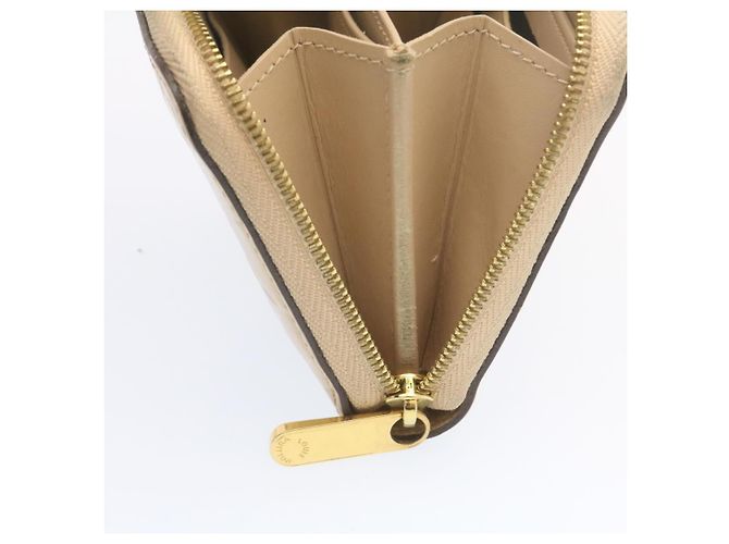 Porte-monnaie LOUIS VUITTON Monogram Vernis Zippy Beige M90203 Auth LV 25396 - vue 9