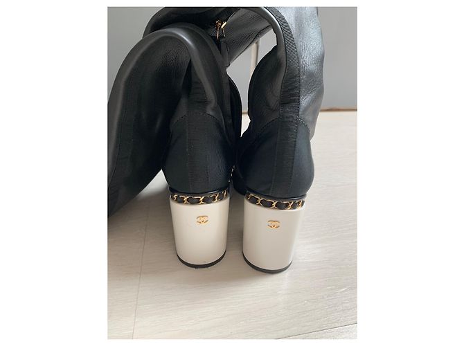 Cambon Chanel muslo botas Negro - vista 4
