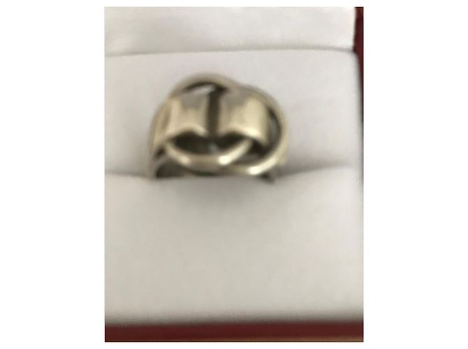 Hermès Vintage Sammlerring 'Gürtel' aus massivem Silber - Ansicht 2