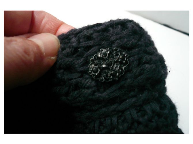 CHANEL - FALDA DE PUNTO DE ALGODÓN MARINO DE CINTURA ALTA34 - vista 3