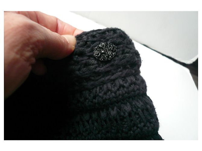 CHANEL - FALDA DE PUNTO DE ALGODÓN MARINO DE CINTURA ALTA34 - vista 5