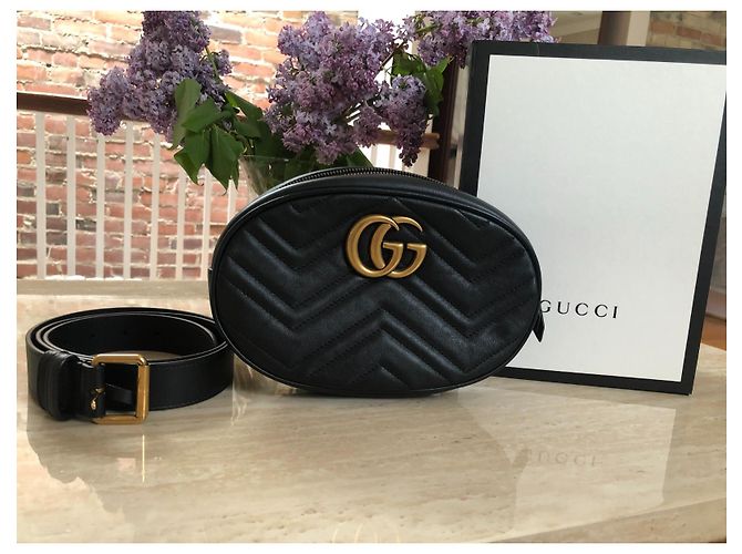 Gucci Riñonera GG Marmont Matelassé Negro - vista 5