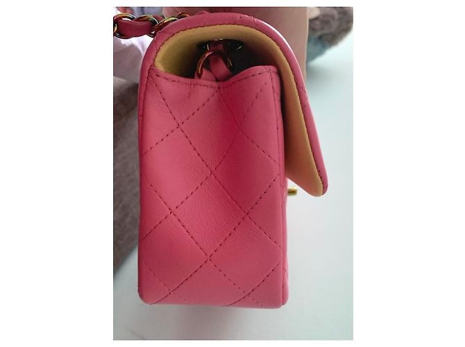 Minibolso con solapa rectangular rosa Timeless de Chanel - vista 5