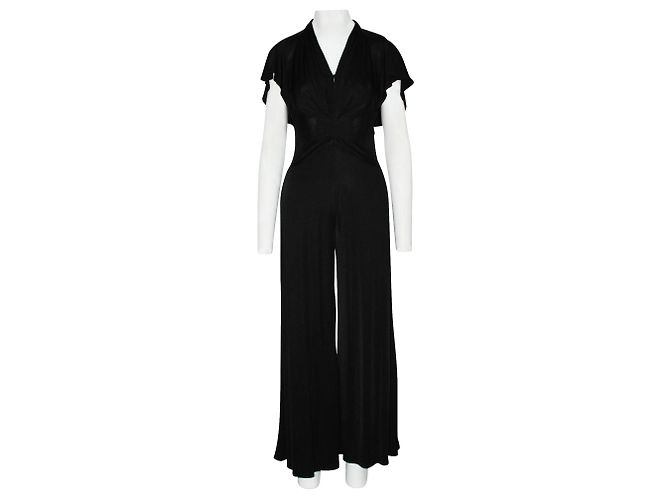 Issa Kurzärmliger schwarzer Jumpsuit - Ansicht 2