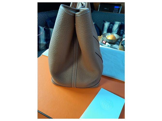 Borsa Hermès Garden Party Caramello - vista 3