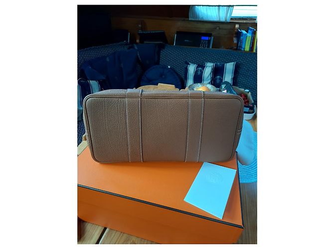 Borsa Hermès Garden Party Caramello - vista 4