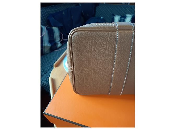 Borsa Hermès Garden Party Caramello - vista 5
