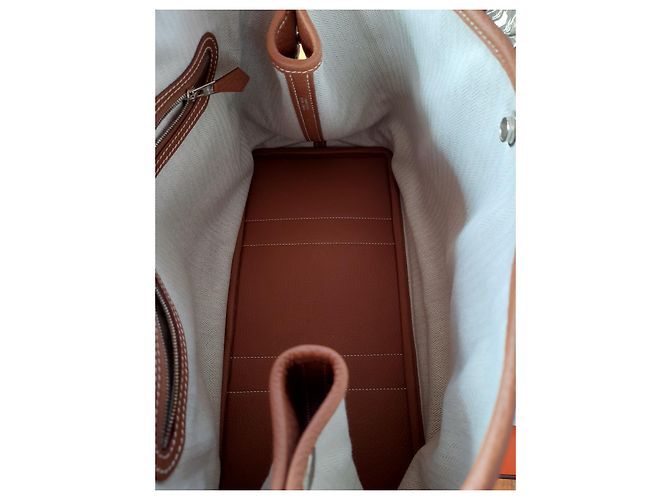 Borsa Hermès Garden Party Caramello - vista 7