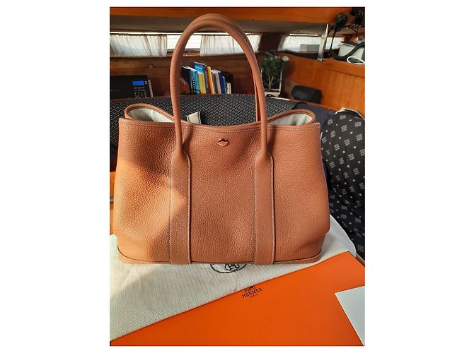 Borsa Hermès Garden Party Caramello - vista 9