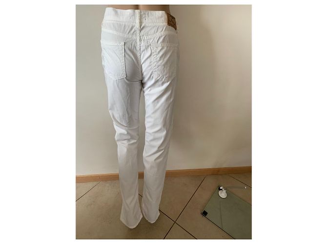 Pantalones blancos de algodón de corte recto Fay - vista 3