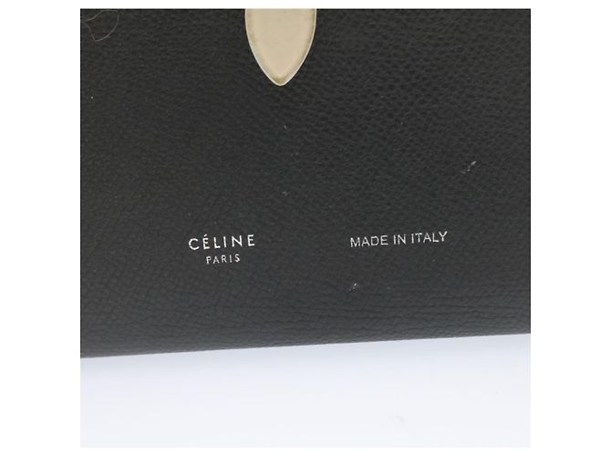 Céline CELINE Large Strap Wallet Leather Black Auth ai152 - view 4