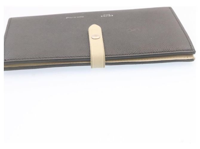 Céline CELINE Large Strap Wallet Leather Black Auth ai152 - view 5