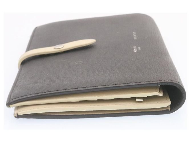 Céline CELINE Large Strap Wallet Leather Black Auth ai152 - view 6