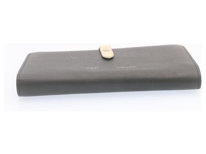 Céline CELINE Large Strap Wallet Leather Black Auth ai152 - view 7