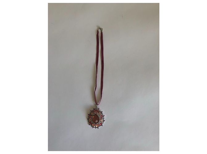 Autre Marque Collana Choker Monet Cristalli Rosa - vista 2