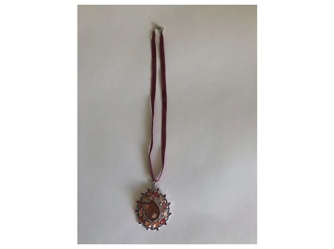 Autre Marque Collana Choker Monet Cristalli Rosa - vista 3