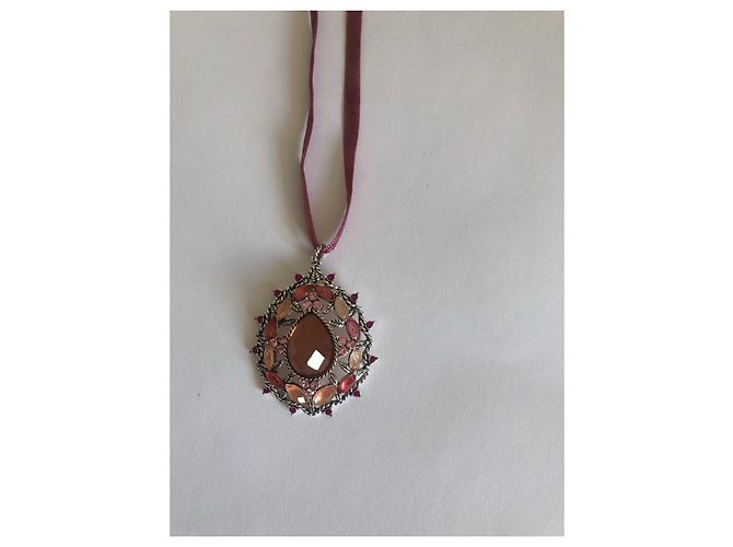 Autre Marque Collana Choker Monet Cristalli Rosa - vista 4