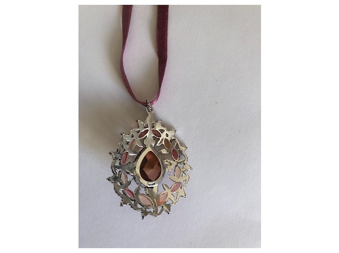 Autre Marque Collana Choker Monet Cristalli Rosa - vista 5