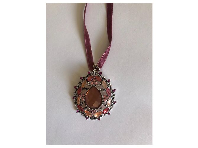 Autre Marque Collana Choker Monet Cristalli Rosa - vista 8