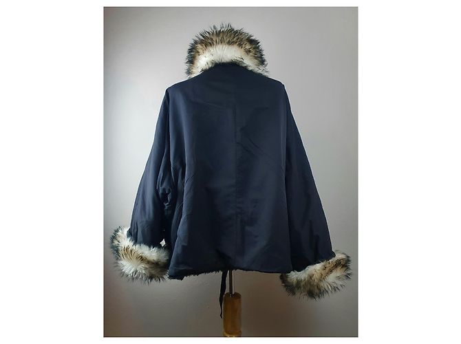 Autre Marque Giacca Ivan Grundahl Nera con Collo in Pelliccia Nero - vista 4