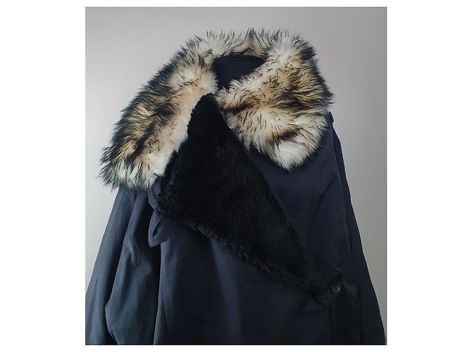 Autre Marque Giacca Ivan Grundahl Nera con Collo in Pelliccia Nero - vista 5