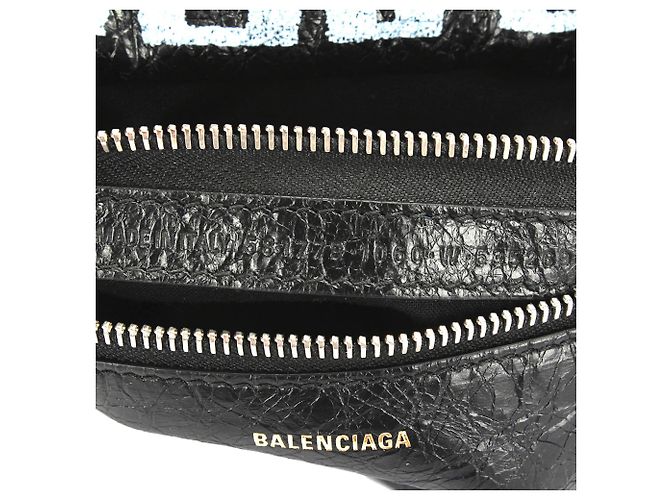 Mochila Balenciaga de cuero negro con cordón Graffiti Explorer - vista 7