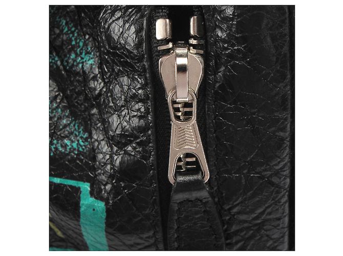 Mochila Balenciaga de cuero negro con cordón Graffiti Explorer - vista 8