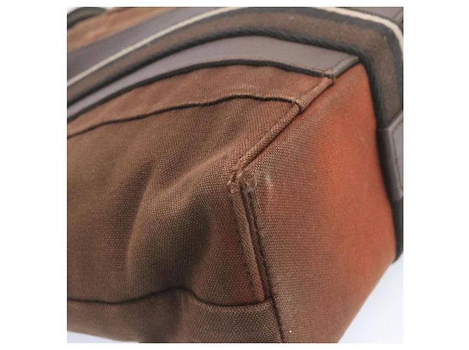 Hermès HERMES Troca Orizzontale MM Tote Bag Canvas Marrone Autentico4838 - vista 10