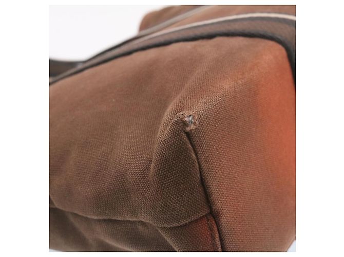 Hermès HERMES Troca Orizzontale MM Tote Bag Canvas Marrone Autentico4838 - vista 12