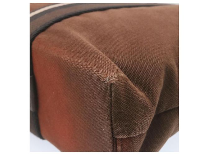 Hermès HERMES Troca Orizzontale MM Tote Bag Canvas Marrone Autentico4838 - vista 13