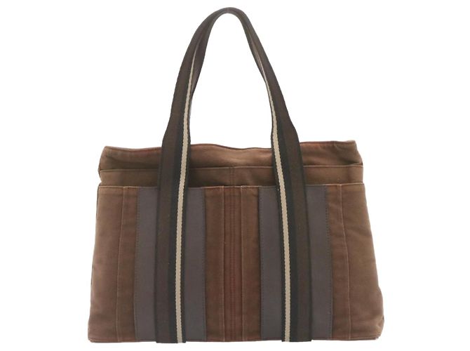 Hermès HERMES Troca Orizzontale MM Tote Bag Canvas Marrone Autentico4838 - vista 2
