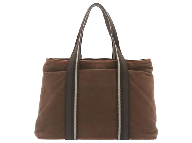 Hermès HERMES Troca Orizzontale MM Tote Bag Canvas Marrone Autentico4838 - vista 3