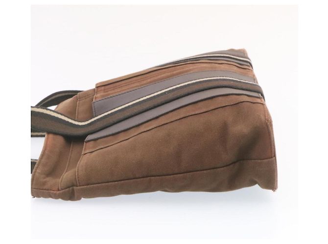 Hermès HERMES Troca Orizzontale MM Tote Bag Canvas Marrone Autentico4838 - vista 4