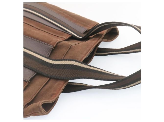 Hermès HERMES Troca Orizzontale MM Tote Bag Canvas Marrone Autentico4838 - vista 6