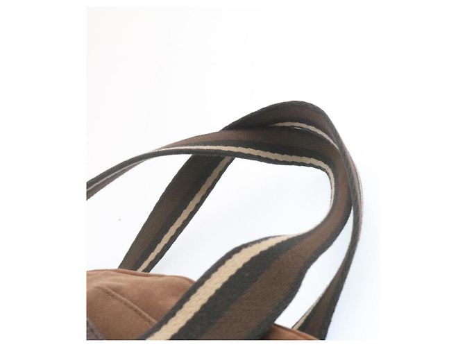 Hermès HERMES Troca Orizzontale MM Tote Bag Canvas Marrone Autentico4838 - vista 8