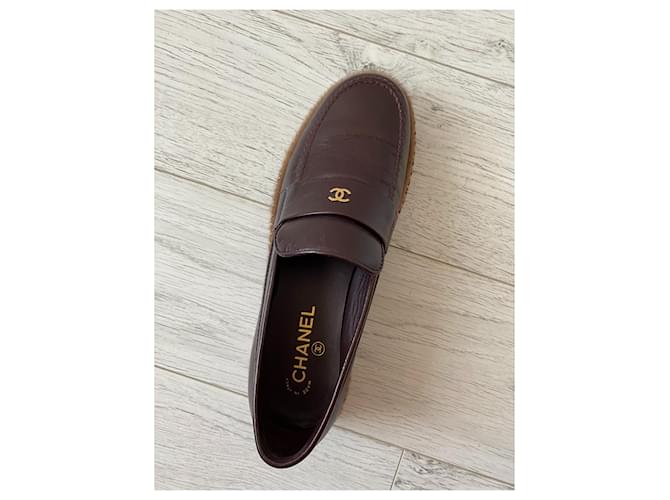 Cambon Chanel Métiers d'Art moccasins Dark red - view 3