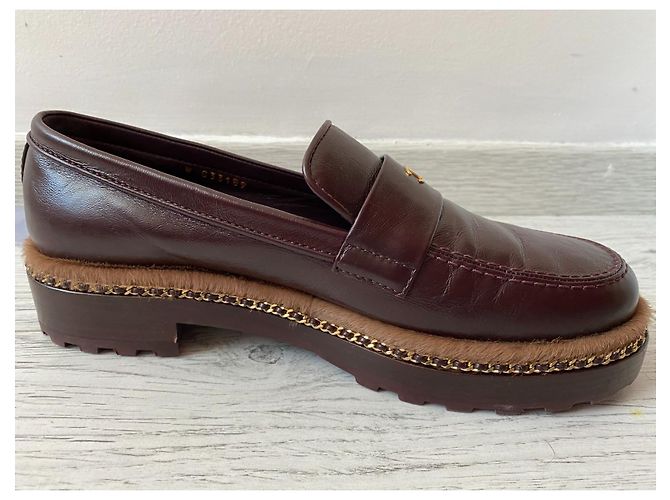 Cambon Chanel Métiers d'Art moccasins Dark red - view 5