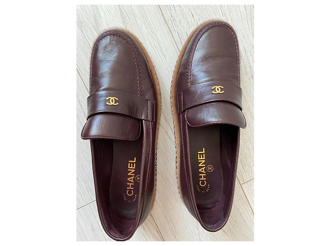 Cambon Chanel Métiers d'Art moccasins Dark red - view 6
