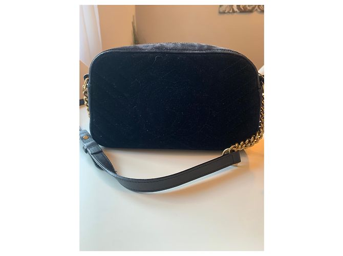Borsa a tracolla Gucci GG Marmont velluto nero - vista 3
