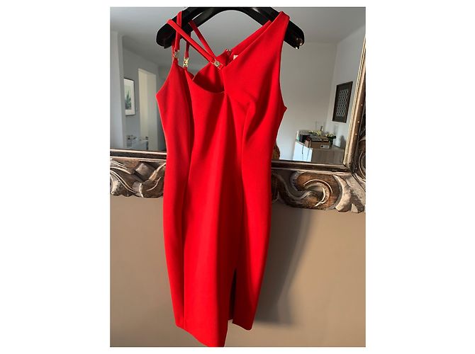 Abito Versace Rosso con Spalline Intrecciate - vista 2